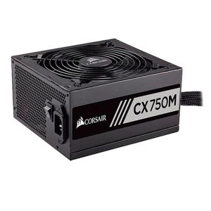 CORSAIR CX750 ATX 750W Fuente de Alimentación - Eficiencia 80 Plus Bronze - Bajo Ruido - Cables con Funda - No Modular - NA - Negro