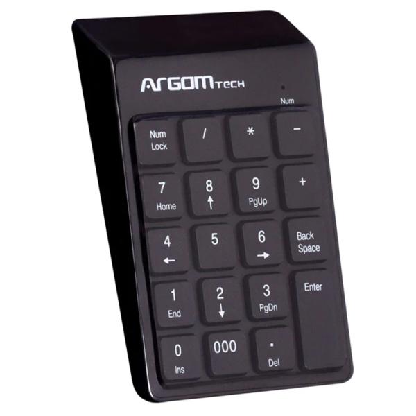 TECLADO NUMERICO ARGOM USB BLACK 19 KEYS ARG-KB-1076 NEGRO