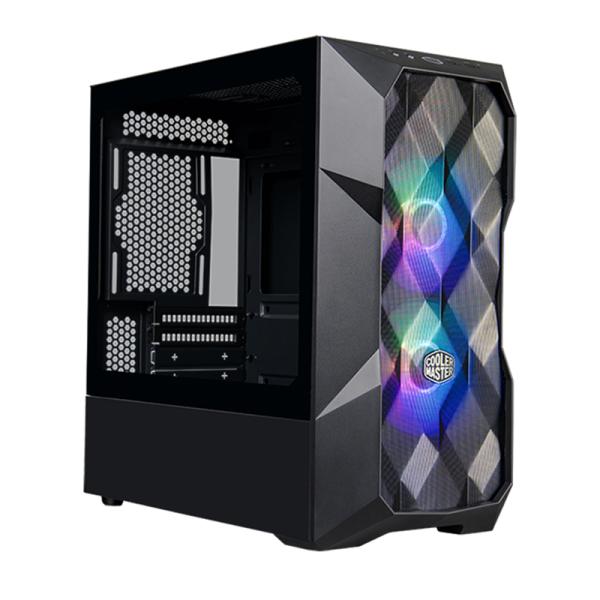 CASE GAMING RGB COOLER MASTER TD300 MESH MINI TOWER VENTILADORES 2 DE 120MM CON VIDRIO LATERAL TD300-KGNN-S00 NEGRO