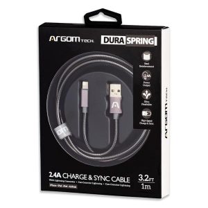CABLE ARGOM DURA SPRING TYPE -C A USB METAL BRAIDED 1M/3