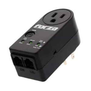 PROTECTOR DE VOLTAJE 1SALIDA + SALIDA RJ45 :120V:900J:NEGRO FORZA - FVP-1201N