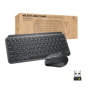 TECLADO Y MOUSE LOGITECH MX KEYS MINI COMBO FOR BUSINESS MEMBRANA INALÁMBRICO ESPAÑOL 920-011053 NEGRO