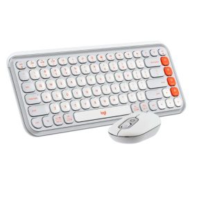 TECLADO Y MOUSE LOGITECH POP ICON COMBO INALÁMBRICO BLUETOOTH ESPAÑOL 920-013055 BLANCO