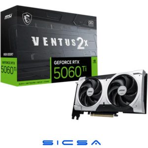 TARJETA DE VIDEO MSI GEFORCE RTX 5060 TI 8G VENTUS 2X PLUS GDDR7 2572 MHZ 912-V536-051 NEGRO / BLANCO