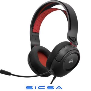 Corsair HS35 v2 Multiplatform Wired Gaming Headset – Flexible Omni-Directional Microphone – Universal 3.5mm Connection – PC, Mac, PS5, PS4, Xbox, Nintendo Switch, Mobile – Red