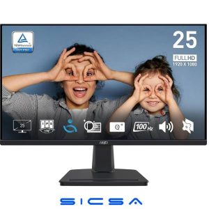 MONITOR GAMING MSI PRO MP251L E2 24.5 PLANO 1920 X1080 120 HZ ANTI-GLARE HDMI Y VGA 9S6-3PD2CM-021 NEGRO