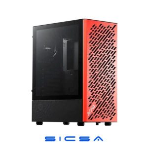 CASE GAMING XPG VALOR AIR MID TOWER VENTILADORES 4 DE 120MM CON VIDRIO LATERAL VALORAIRMT-BLACK-ORANGE NEGRO / NARANJA