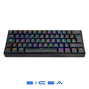 TECLADO GAMING RGB EAGLE WARRIOR KAY182U0003C 60% MECÁNICO INALÁMBRICO BT ESPAÑOL NEGRO