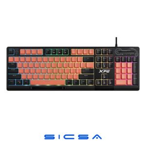 TECLADO GAMING RGB XPG SEEKER MERA MEMBRANA ALÁMBRICO USB INGLÉS SEEKER105Z-BK/OGCES NEGRO / NARANJA