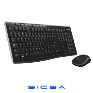 TECLADO Y MOUSE LOGITECH MK270 COMBO MEMBRANA INALÁMBRICO 2.4 GHZ INGLES 920-004536 NEGRO