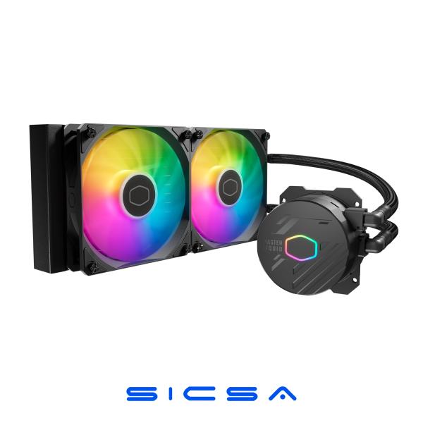 ENFRIAMIENTO LIQUIDO RGB COOLER MASTER MASTERLIQUID 240L CORE ARGB LGA1851/AM5 2X120MM MLW-D24M-A18PS-R1 NEGRO