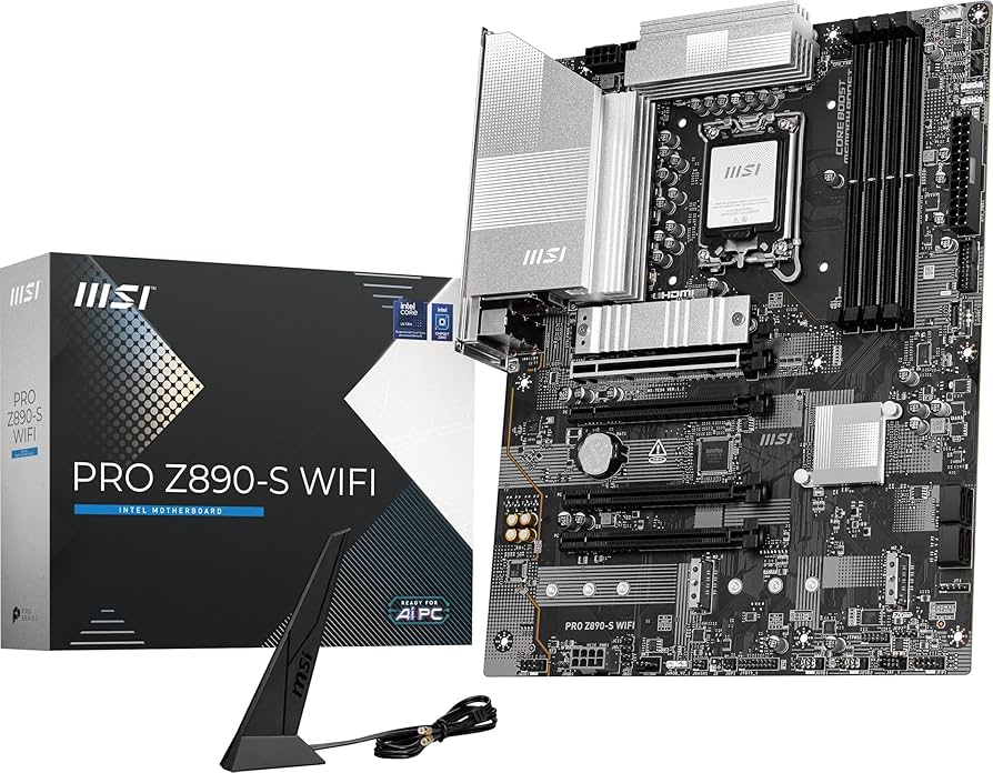TARJETA MADRE ATX MSI PRO Z890-S WIFI LGA1851 ATX DDR5 911-7E54-001 NEGRO / BLANCO