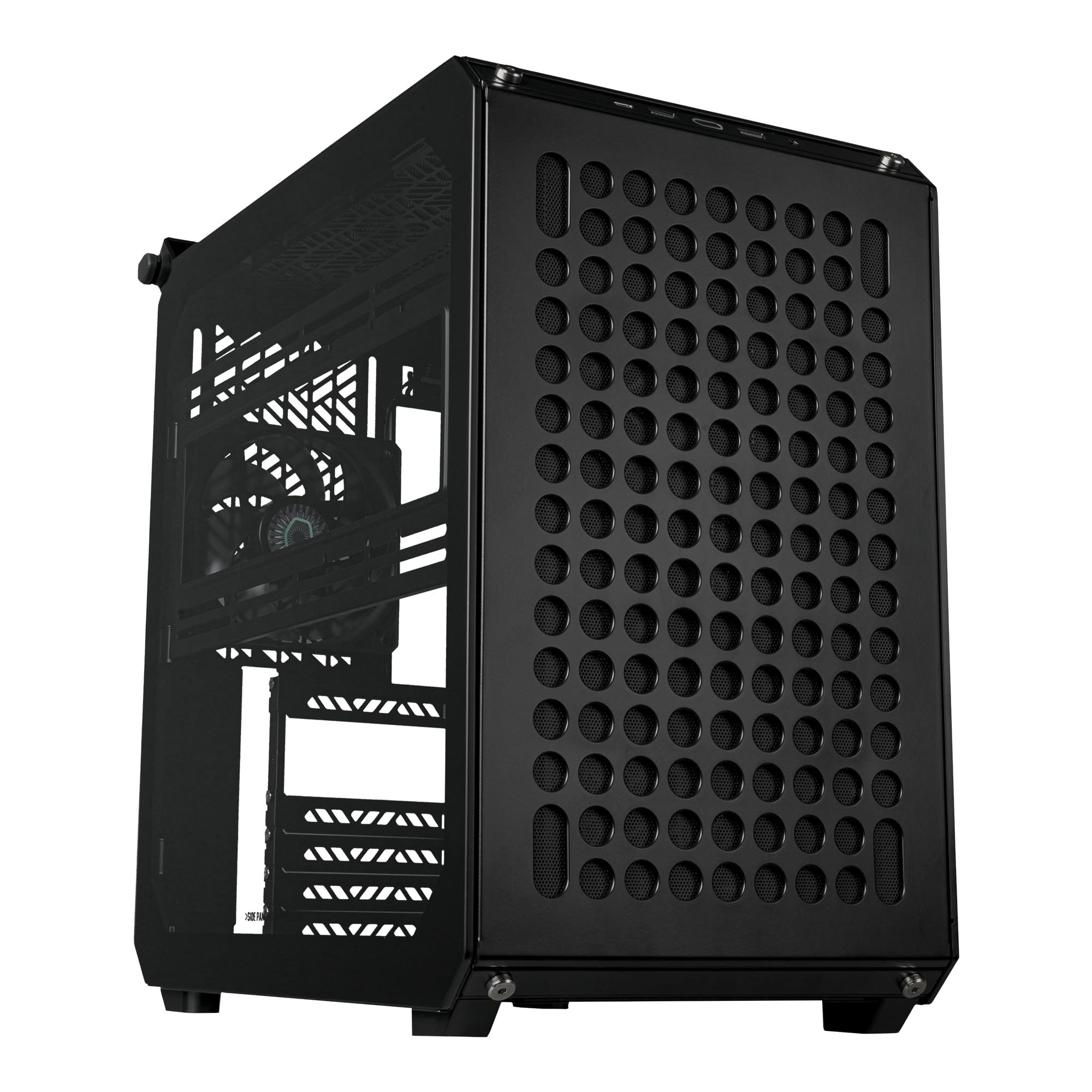Cooler Master Qube 500 Flatpack - Carcasa ATX de Torre Media, Totalmente Modular, 1 Ventilador Trasero Negro SF preinstalado de 120 mm, Montaje Vertical de GPU, Compatible con Placa Base EATX y