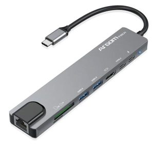 HUB ARGOM 8 IN 1 TYPE-C ONE AXESS SD/TF/HDMI/2XUSB3.0/RJ4 ARG-UB-0093