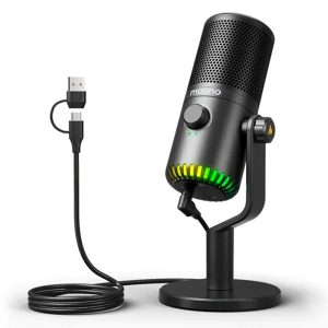 MICROFONO MAONO DE CONDENSADOR USB DM30 RGB