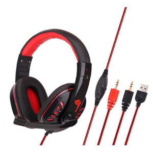 HEADSET GAMER X-LION CON MICROFONO RED/BLACK HP-600 3.5MM+ USB PORT