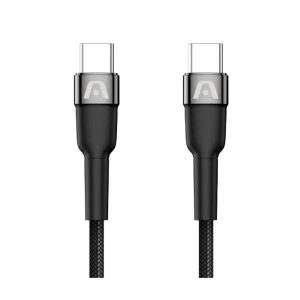 CABLE ARGOM DURA SPEED 100W PD FAST CHARGE TYPE- C TYPE-C NYLON BRAIDED 1.8M./6FT BLACK ARG-CB-0049BK