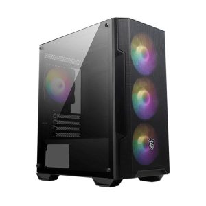 CASE RGB MSI MAG FORGE M100A MINI TOWER VENTILADORES 4 DE 120MM CON VIDRIO LATERAL Y MALLA FRONTAL 306-7G20A21-809 NEGRO