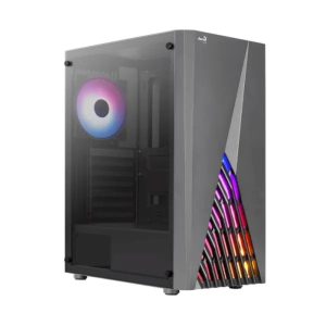 CASE GAMING RGB AEROCOOL DELTA G-BK-V2 MID TOWER VENTILADORES 4 DE 120MM CON VIDRIO LATERAL ACCM-PV45043.11 NEGRO