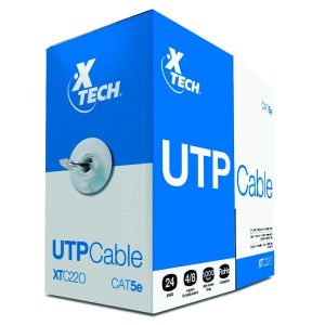 CAJA DE CABLES XTECH UTP CAT5E CM 24AWG GRIS