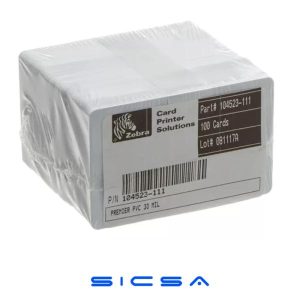 Tarjetas PVC Zebra Pack 100 und / 104523-111