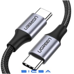 CABLE UGREEN US261 USB-C A USB-C 1M 50150 GRIS/NEGRO