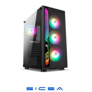 CASE GAMING RGB EAGLE WARRIOR CG06AKRA001C MINI TOWER CON VIDRIO LATERAL Y MALLA FRONTAL NEGRO