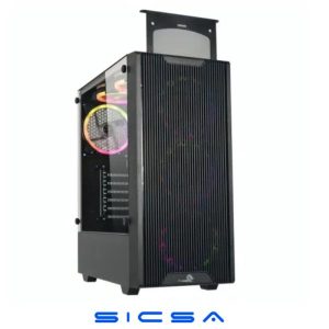 CASE GAMING X-LION H8-675 E010-164 PANEL LATERAL DE VIDRIO TEMPERADO + 2X USB 2.0 + USB 3.0 + AUDIO HD + 3X ABANICO RGB NEGRO