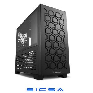 CASE SHARKOON MS-Y1000 MINI TOWER 1 VENTILADOR DE 80MM Y 3 DE 120MM CON VIDRIO LATERAL Y MALLA FRONTAL 4044951035076 NEGRO