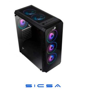 CASE SHARKOON MS-Z1000 MINI TOWER 1 VENTILADOR DE 80MM Y 3 DE 120MM CON VIDRIO LATERAL Y MALLA FRONTAL 4044951035090 NEGRO