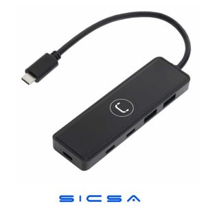 HUB UNNO HB1012BK USB-C 4 PUERTOS 2 USB-C 3.0 2 USB-A 3.0 5 GBPS NEGRO