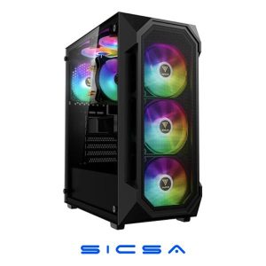 CASE GAMING RGB AEROCOOL DESIGNER-G-BK-V2 VENTILADORES 4 DE 120MM CON VIDRIO LATERAL Y MALLA FRONTAL ACCM-ES05143.11 NEGRO