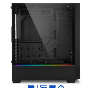 CASE GAMING RGB SHARKOON SLIDER MID TOWER VENTILADOR 1 DE 120MM CON VIDRIO LATERAL Y MALLA BK4044951029846 NEGRO