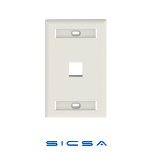 PLACA DE 1 PUERTO VERTICAL P/KEYSTONE, BLANCA