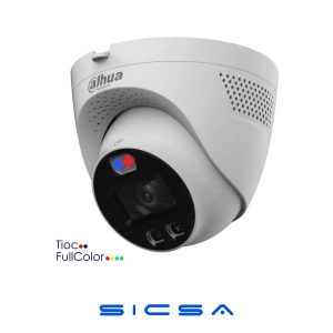 CÁMARA DOMO, 2 MPX, TIOC, AUDIO, FULL COLOR, SIRENA, LUZ AZUL Y ROJO DH-HAC-ME1239TQN-A-PV