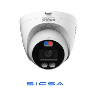 CÁMARA DOMO, 5 MPX, TIOC, AUDIO, FULL COLOR, SIRENA, LUZ AZUL Y ROJO DH-HAC-ME1509TQN-A-PV