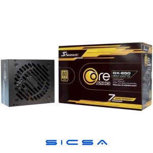 FUENTE DE PODER SEASONIC CORE GX 850W 80 PLUS GOLD FULL MODULAR ATX 3.1 R-CORE GX-850 NEGRO