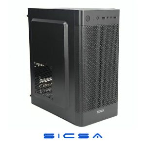 CASE NOVA CM03Q1RA003C MINI TOWER SIN VENTILACIÓN INCLUIDA CON FUENTE DE PODER 600W PE600RNF013C NEGRO