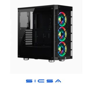 CASE EAGLE WARRIOR CG05AMRA001C MINI TOWER VENTILADORES 3 DE 120MM CON VIDRIO LATERAL NEGRO