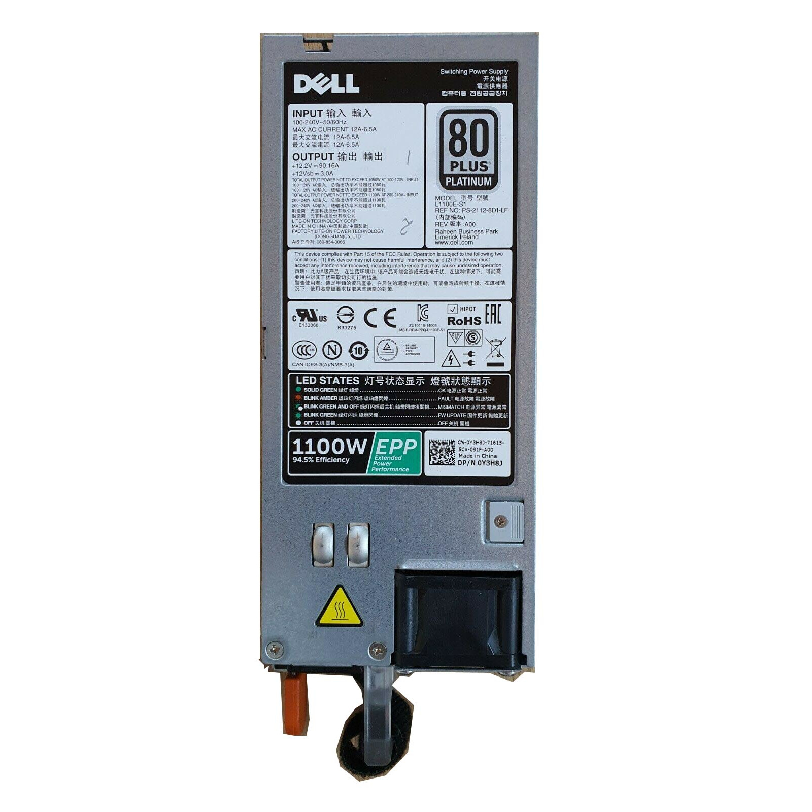 Fuente de alimentación para servidor Dell L1100E-S0 PowerEdge 1100W