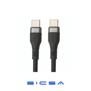 CABLE NOVA FAD32131002C USB-C A USB-C 100W 3M NYLON CARGA ULTRA RAPIDA NEGRO