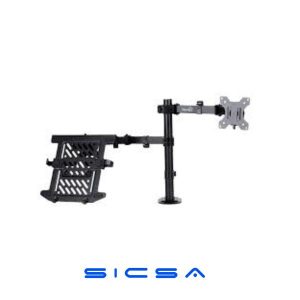SOPORTE DE ESCRITORIO PARA MONITOR Y LAPTOP NOVA FDBM2008001C 14"-32" VESA 75X75 100X100 8KG NEGRO
