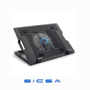BASE ENFRIADORA PARA LAPTOP NOVA FHC78800002C COMPATIBILIDAD 15.6" / 2 PUERTOS USB CON VENTILADOR DE 125MM NEGRO