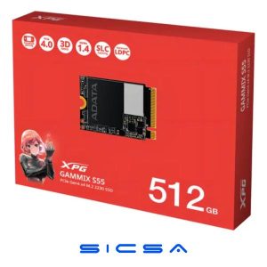 HD INTERNO SOLIDO 512GB ADATA XPG GAMMIX S55 M.2 2230 PCIE GEN4 X4 5000MB/S / 3000MB/S SGAMMIXS55-512G-C NEGRO