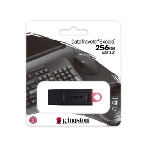 MEMORIA USB 256GB 3.2 KINGSTON GEN 1 EXODIA NEGRO/ROSADO DTX/256GB
