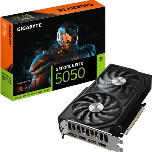 TARJETA DE VIDEO GIGABYTE GEFORCE RTX 5050 WINDFORCE OC V2 8G GDDR6 GV-N5050WF2OCV2-8GD NEGRO