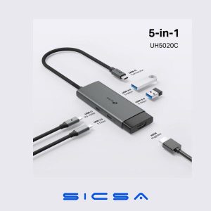 HUB TP LINK UH5020C(UN) 5 EN 1 USB-C / HDMI 4K / USB-A 100W 5 GBPS GRIS
