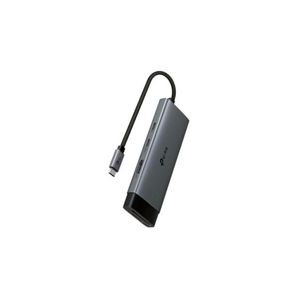 HUB USB-C TP LINK UH7020C(UN) 7 PUERTOS (USB-C / HDMI 4K / USB-A / SD / MICRO SD) 100W 5 GBPS GRIS
