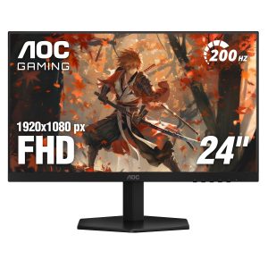 MONITOR AOC 24G42HE 24 PULG PLANA FULL HD 1920 X 1080 200 HZ IPS HDMI 2.0 / DISPLAYPORT 1.4 / G-SYNC COMPATIBLE / HDR READY NEGRO