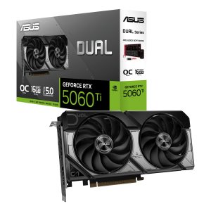 TARJETA DE VIDEO GEFORCE RTX 5060 TI 16GB NVIDIA RTX SERIE 50 16GB GDDR7 PRIME-RTX5060TI-O16G NEGRO